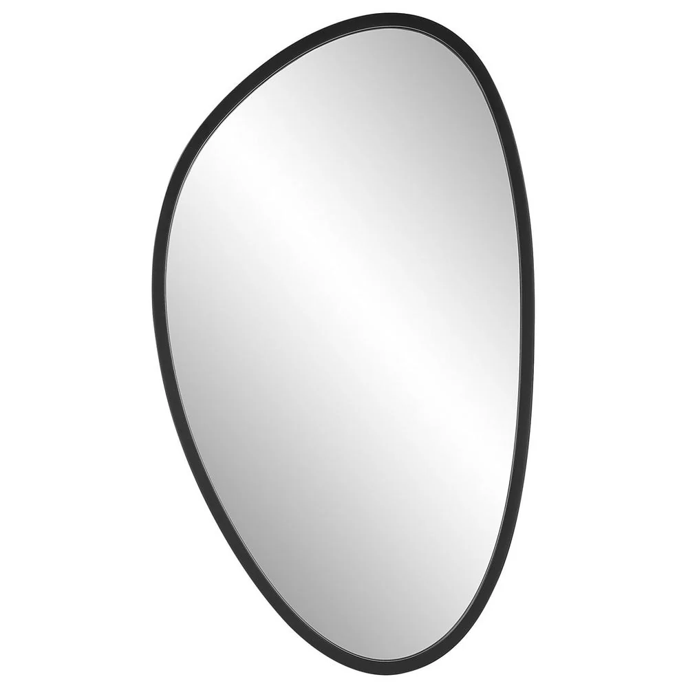 Casa Bella Living Matte Black Asymmetrical Frame Mirror - Image 5