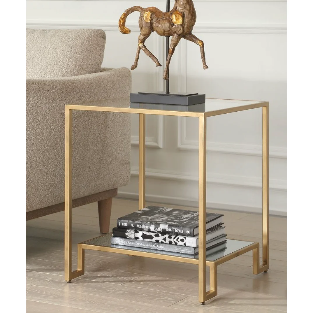 Casa Bella Living Iron Finished In Rich Antique Gold End Table - Image 2