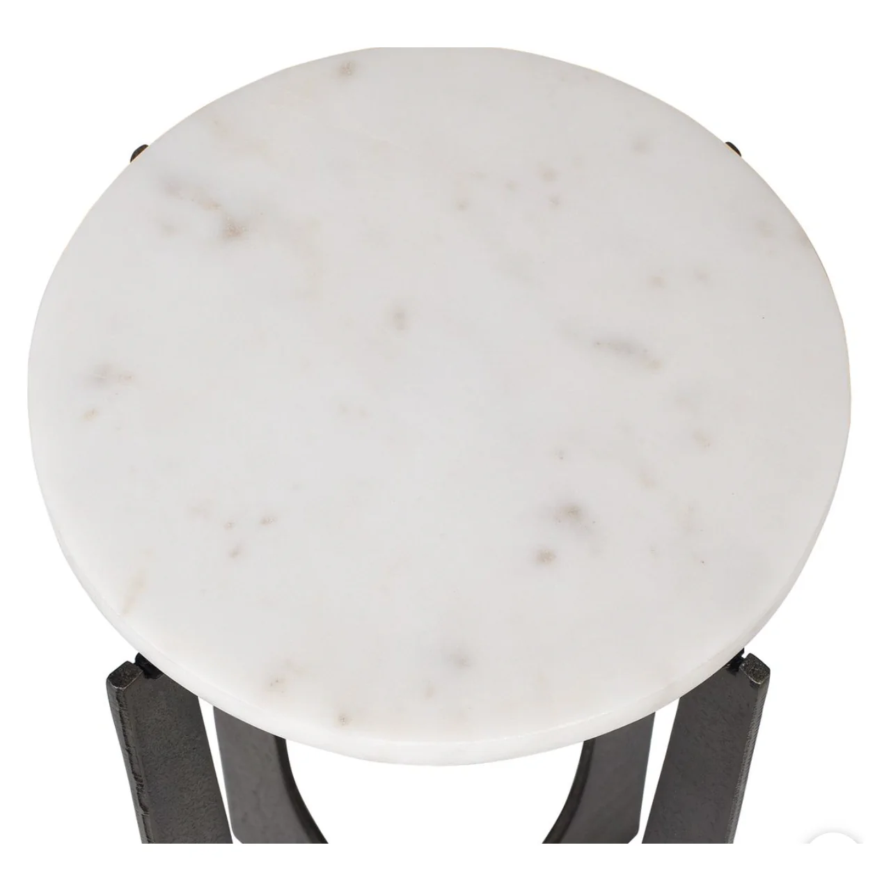 Casa Bella Living White Marble Top Brass Bronze End Table - Image 6