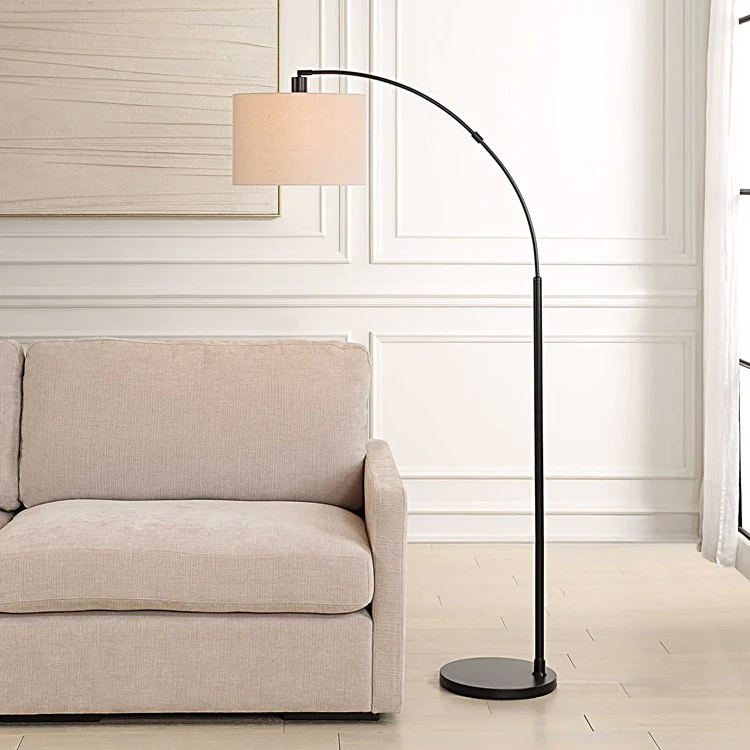 Casa Bella Living Black Finished Metal Arched Floor Lamp