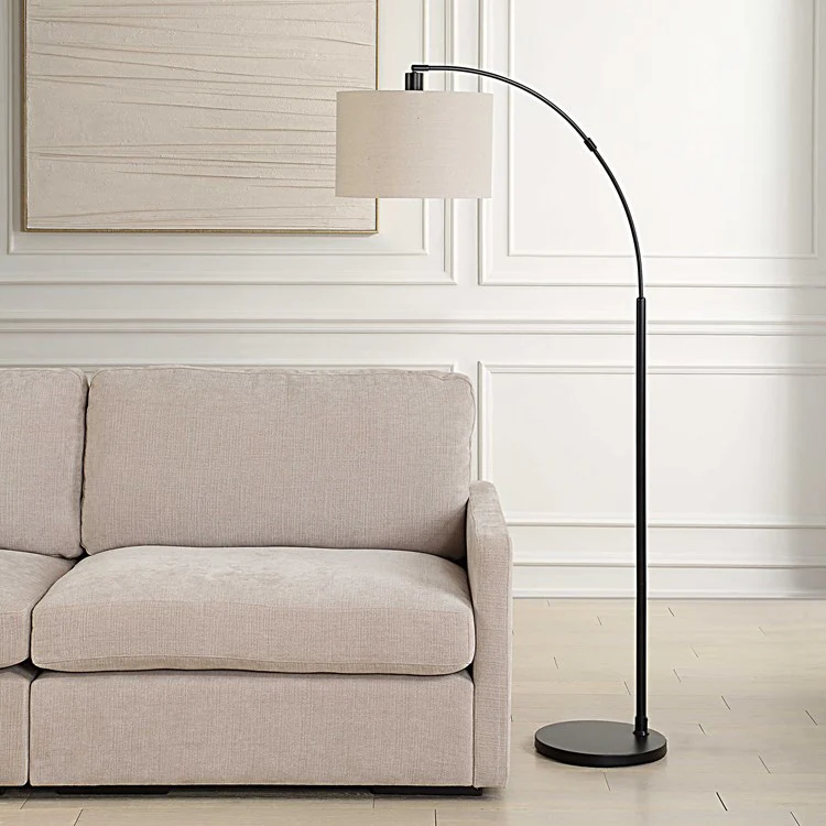 Casa Bella Living Black Finished Metal Arched Floor Lamp - Image 2