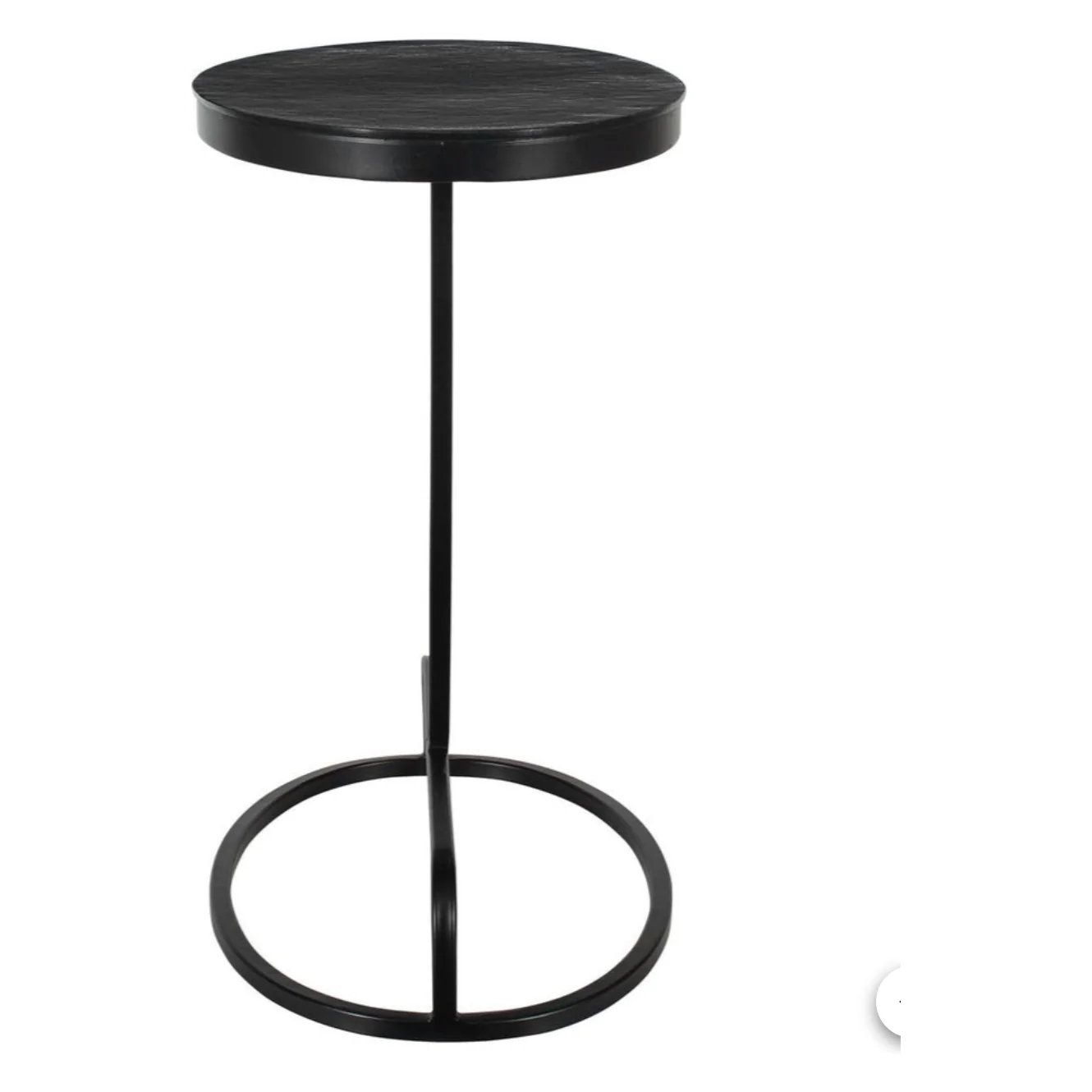 Casa Bella Living Aged Black Iron Oval Accent Table - Image 5