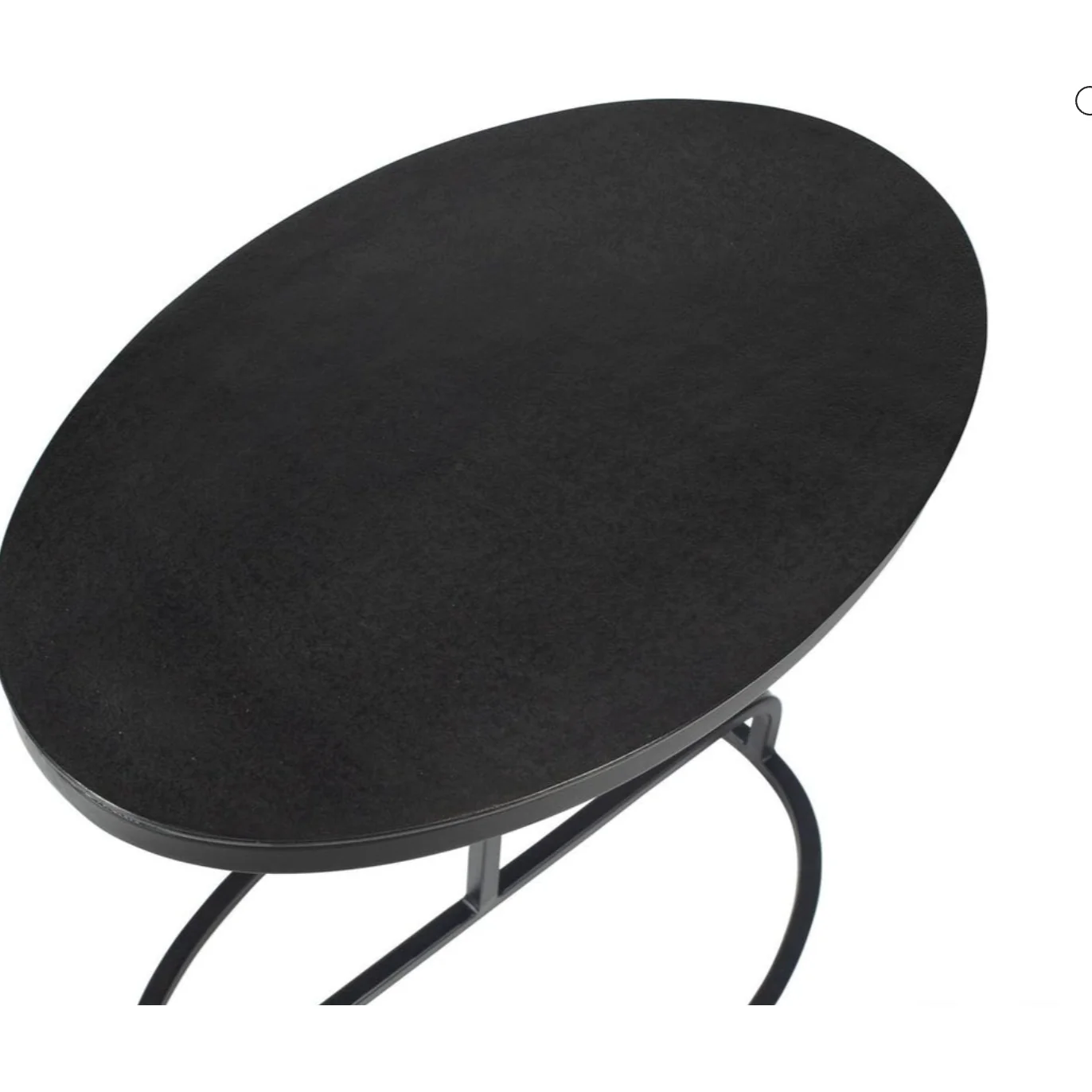 Casa Bella Living Aged Black Iron Oval Accent Table - Image 7