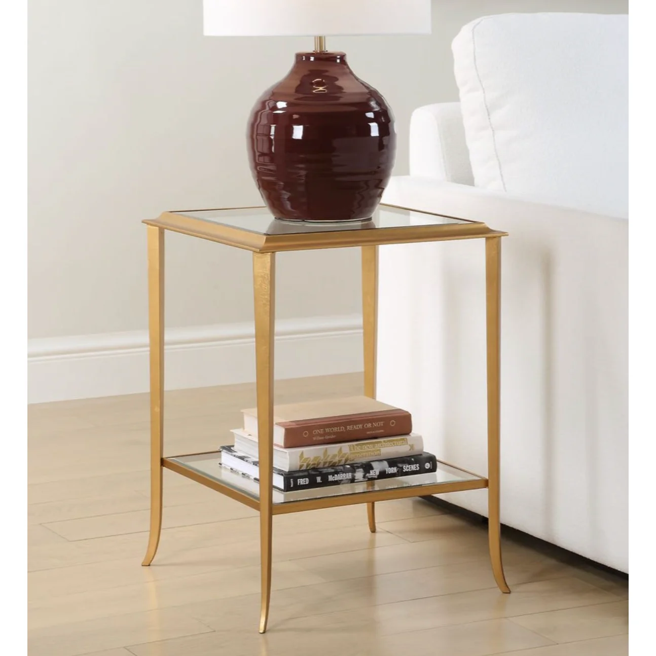 Casa Bella Living Golf Leaf With Tempered Glass Accent Table - Image 3