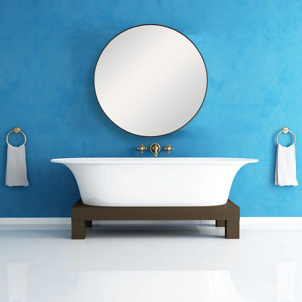 Casa Bella Living Satin Black 34” Round Mirror - Image 3