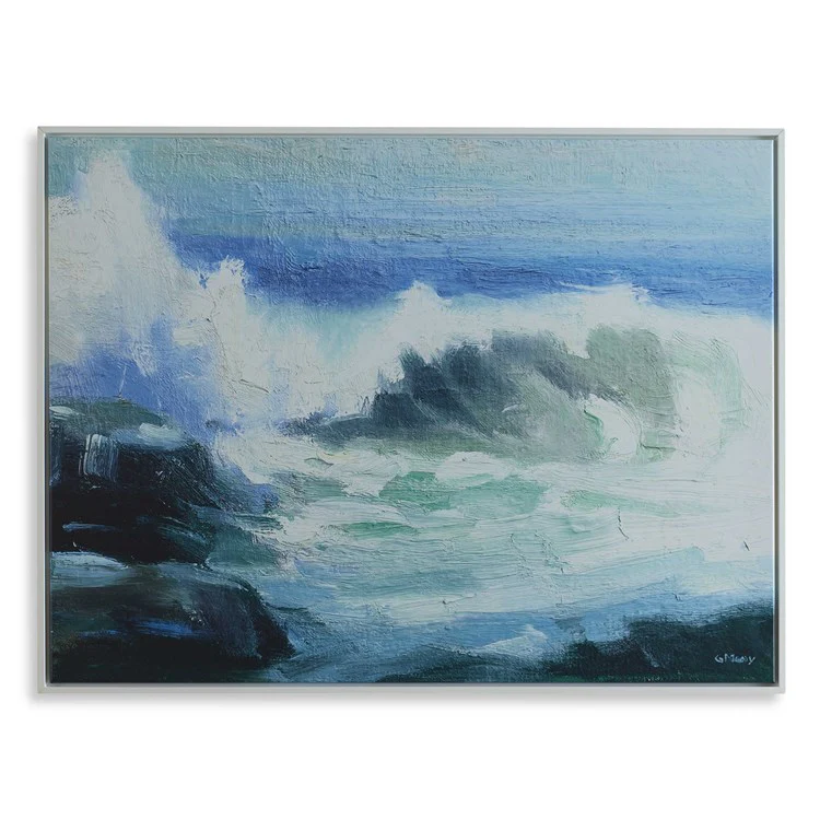 Casa Bella Living Waves From The Ocean Wood Framed Canvas - Image 3