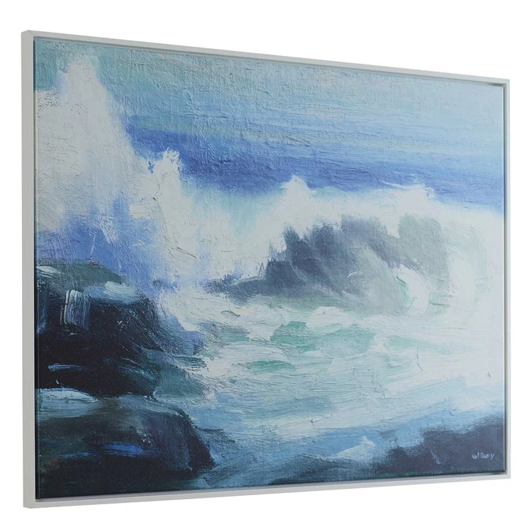 Casa Bella Living Waves From The Ocean Wood Framed Canvas - Image 4