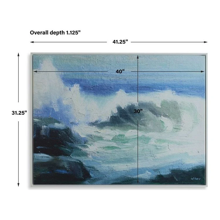 Casa Bella Living Waves From The Ocean Wood Framed Canvas - Image 6