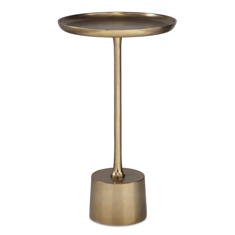 Casa Bella Living Round Antique Brass Accent Table - Image 2