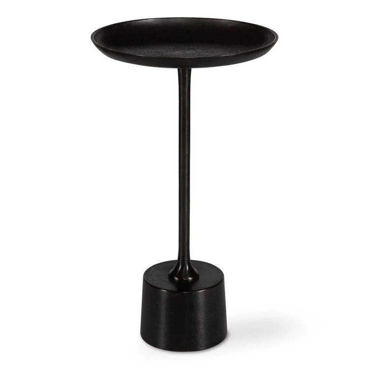 Casa Bella Living Round Dark Brown Oxidized Finished Accent Table - Image 2
