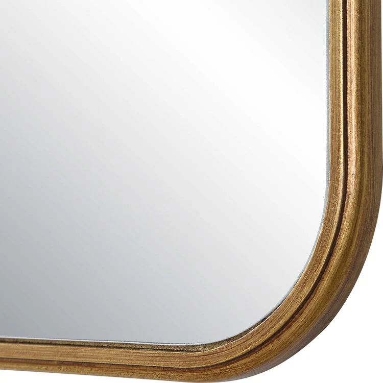 Casa Bella Living Antique Gold Wavy Top Round Edges Mirror - Image 5