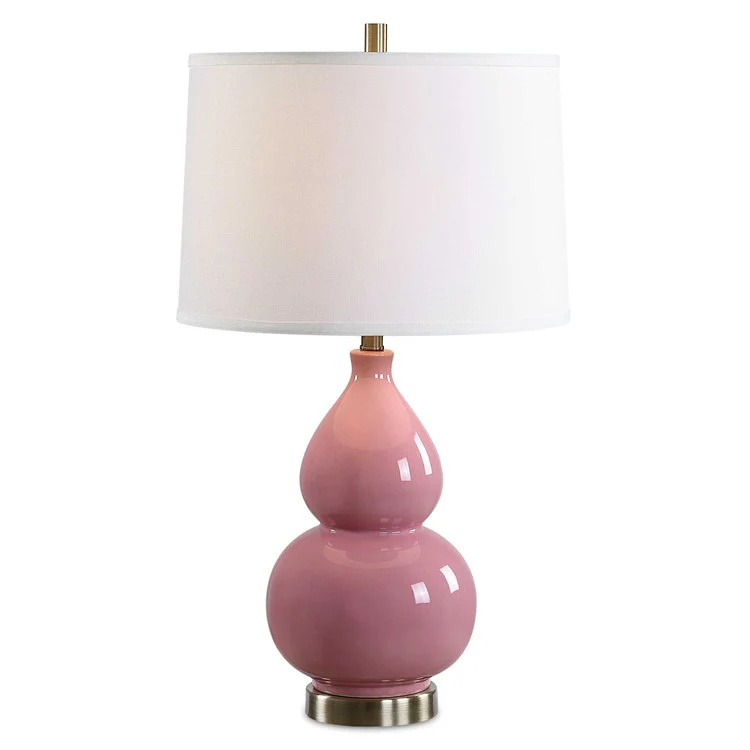 Casa Bella Living Bubblegum Pink Elegant Ceramic Table Lamp - Image 3
