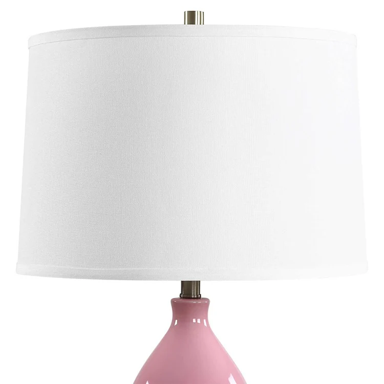 Casa Bella Living Bubblegum Pink Elegant Ceramic Table Lamp - Image 5