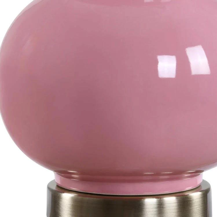 Casa Bella Living Bubblegum Pink Elegant Ceramic Table Lamp - Image 6