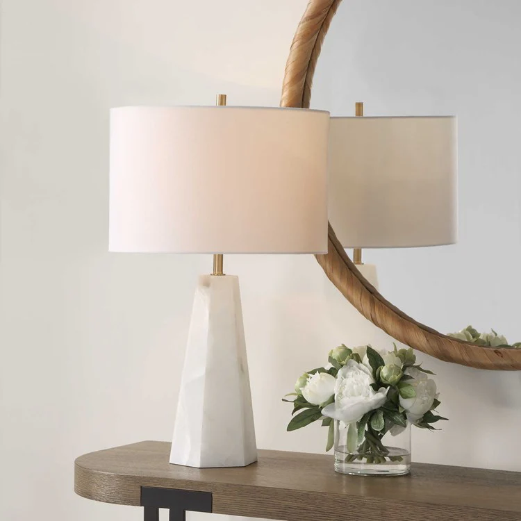 Casa Bella Living Hexagon Shaped Marble Accent Lamp