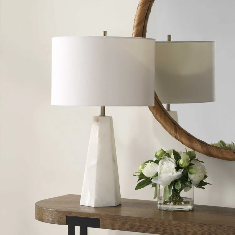 Casa Bella Living Hexagon Shaped Marble Accent Lamp - Image 2