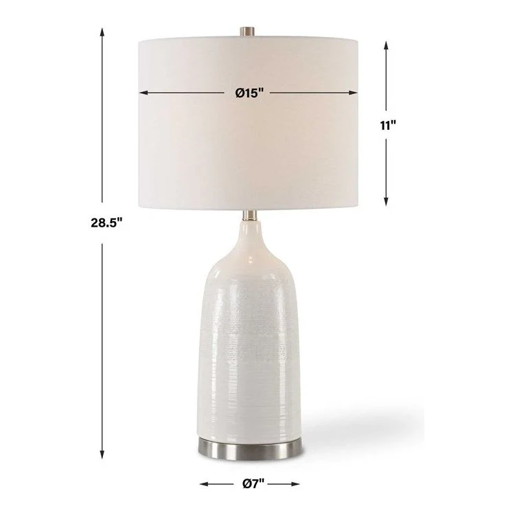 Casa Bella Living Off- White Ceramic Table Lamp - Image 8