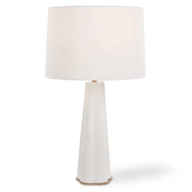Casa Bella Living Satin White Glaze Clover Shaped Table Lamp ~ LAST CHANCE SALE ~ LIMITED QUANTITY - Image 3