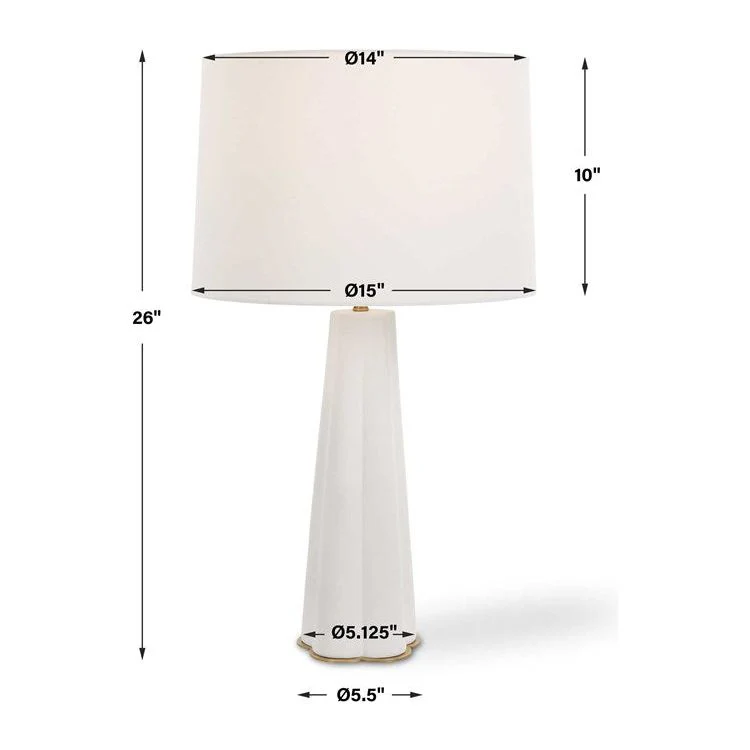 Casa Bella Living Satin White Glaze Clover Shaped Table Lamp ~ LAST CHANCE SALE ~ LIMITED QUANTITY - Image 8