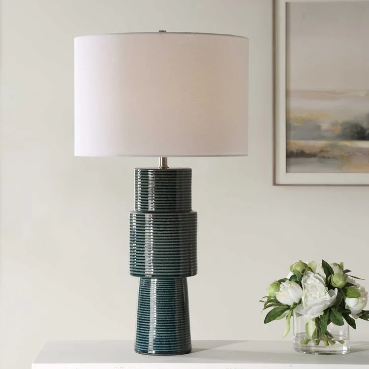 Casa Bella Living Teal Ceramic Table Lamp