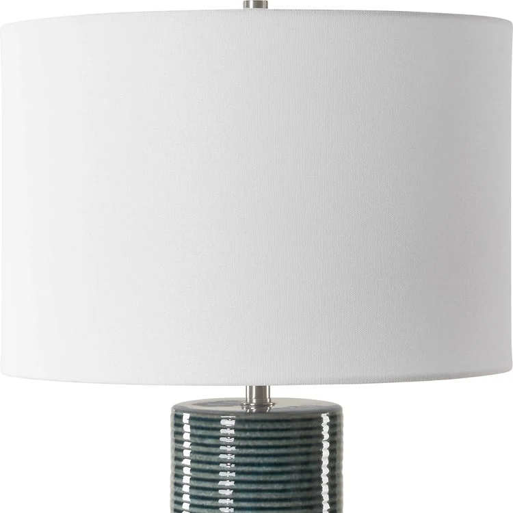 Casa Bella Living Teal Ceramic Table Lamp - Image 5