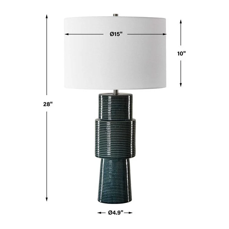 Casa Bella Living Teal Ceramic Table Lamp - Image 8