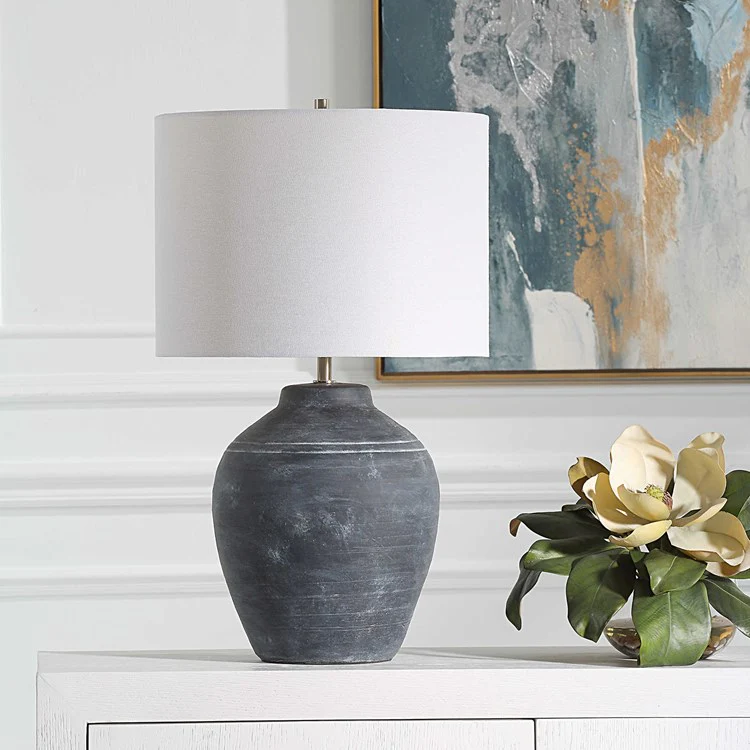 Casa Bella Living Weathered Black Finish Table Lamp - Image 2