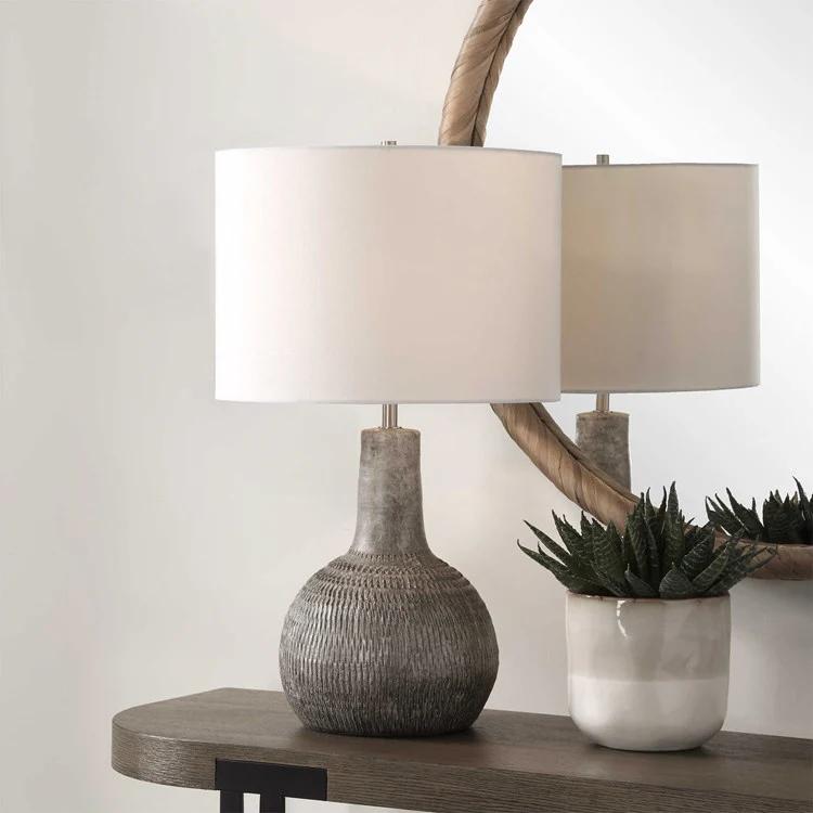 Casa Bella Living Ivory With Black Undertones Ceramic Table Lamp