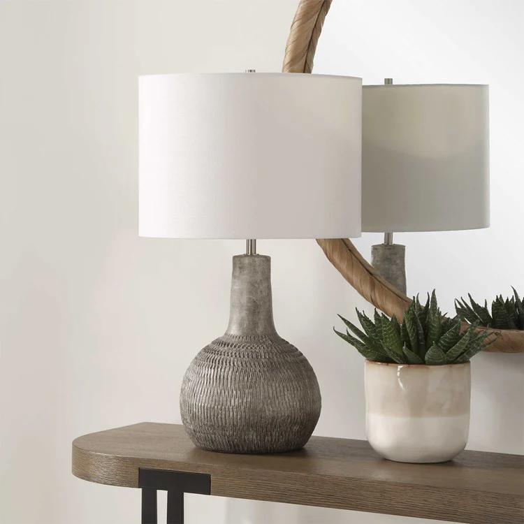 Casa Bella Living Ivory With Black Undertones Ceramic Table Lamp - Image 2