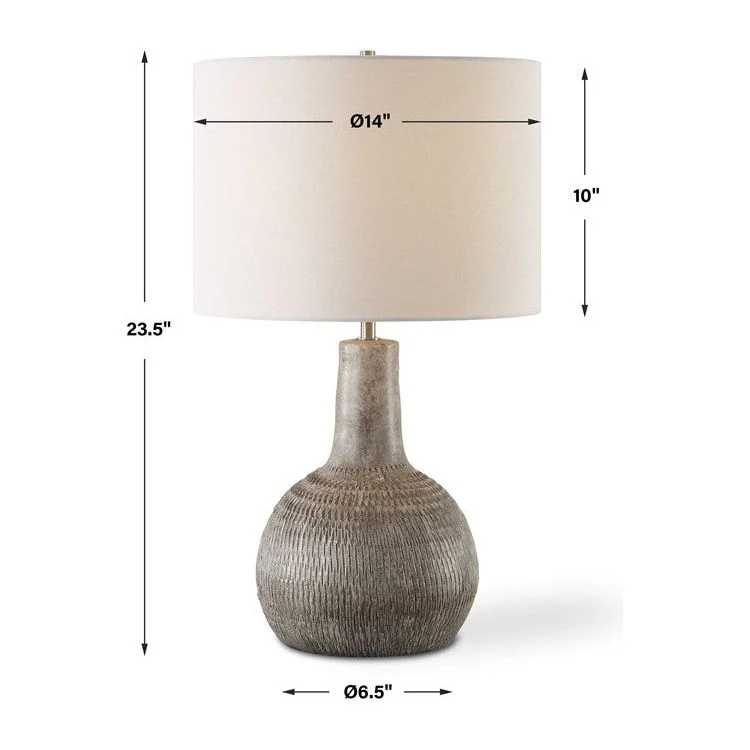 Casa Bella Living Ivory With Black Undertones Ceramic Table Lamp - Image 8