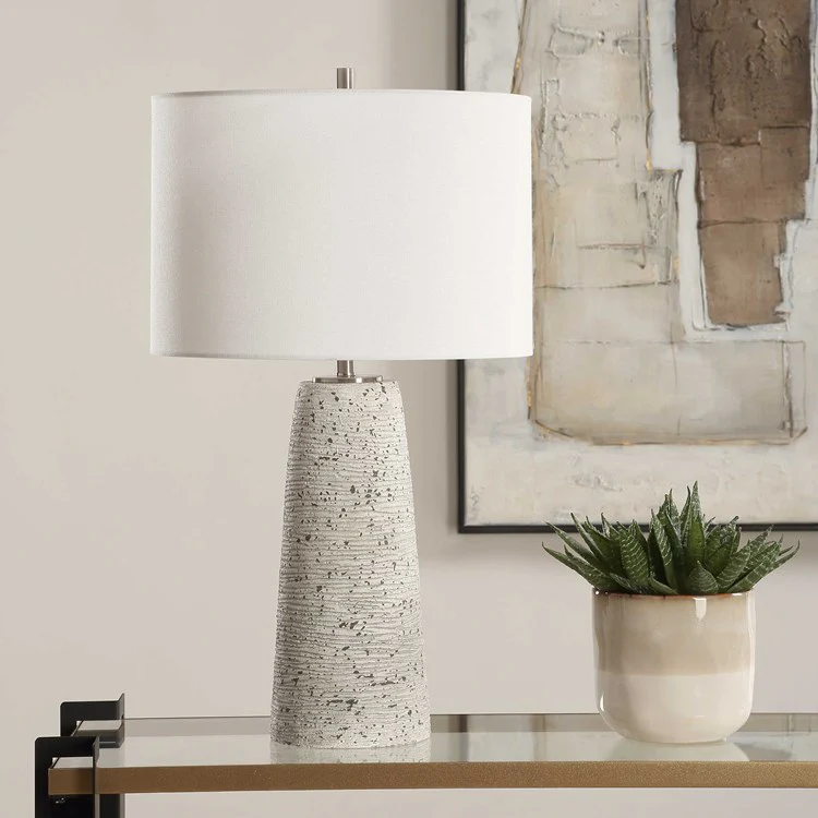 Casa Bella Living Distressed Stone Finish Table Lamp - Image 2