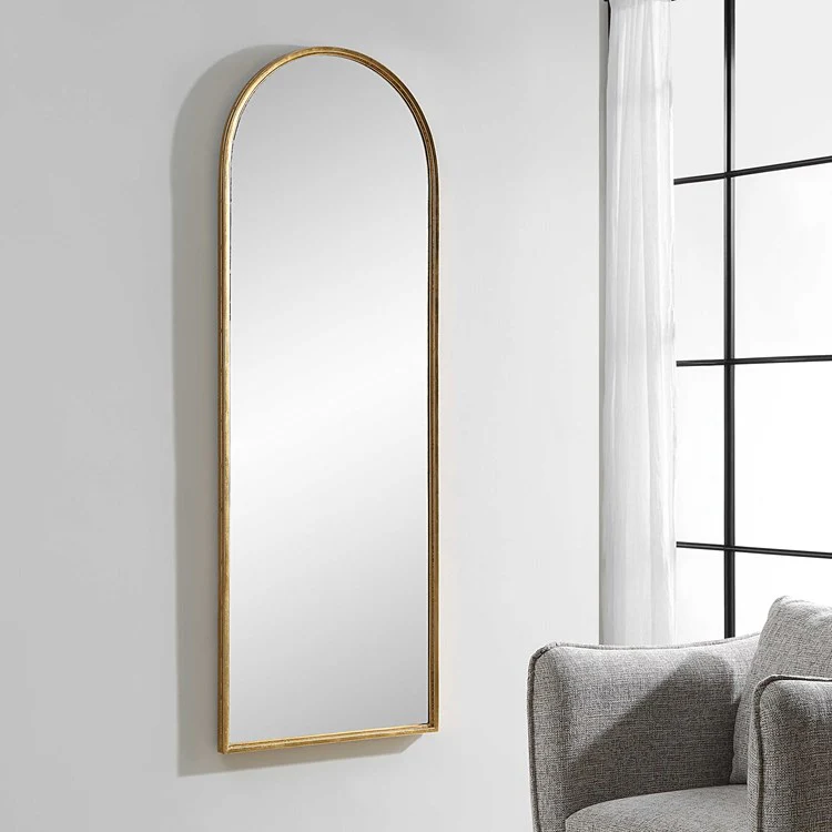 Casa Bella Living Metal Arched Mirror Finished In Antique Gold - Image 2