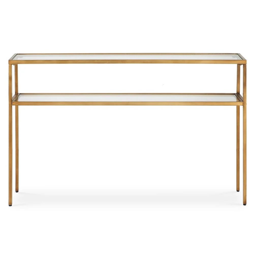 Casa Bella Living Warm Gold With Tempered Glass Console Table - Image 3