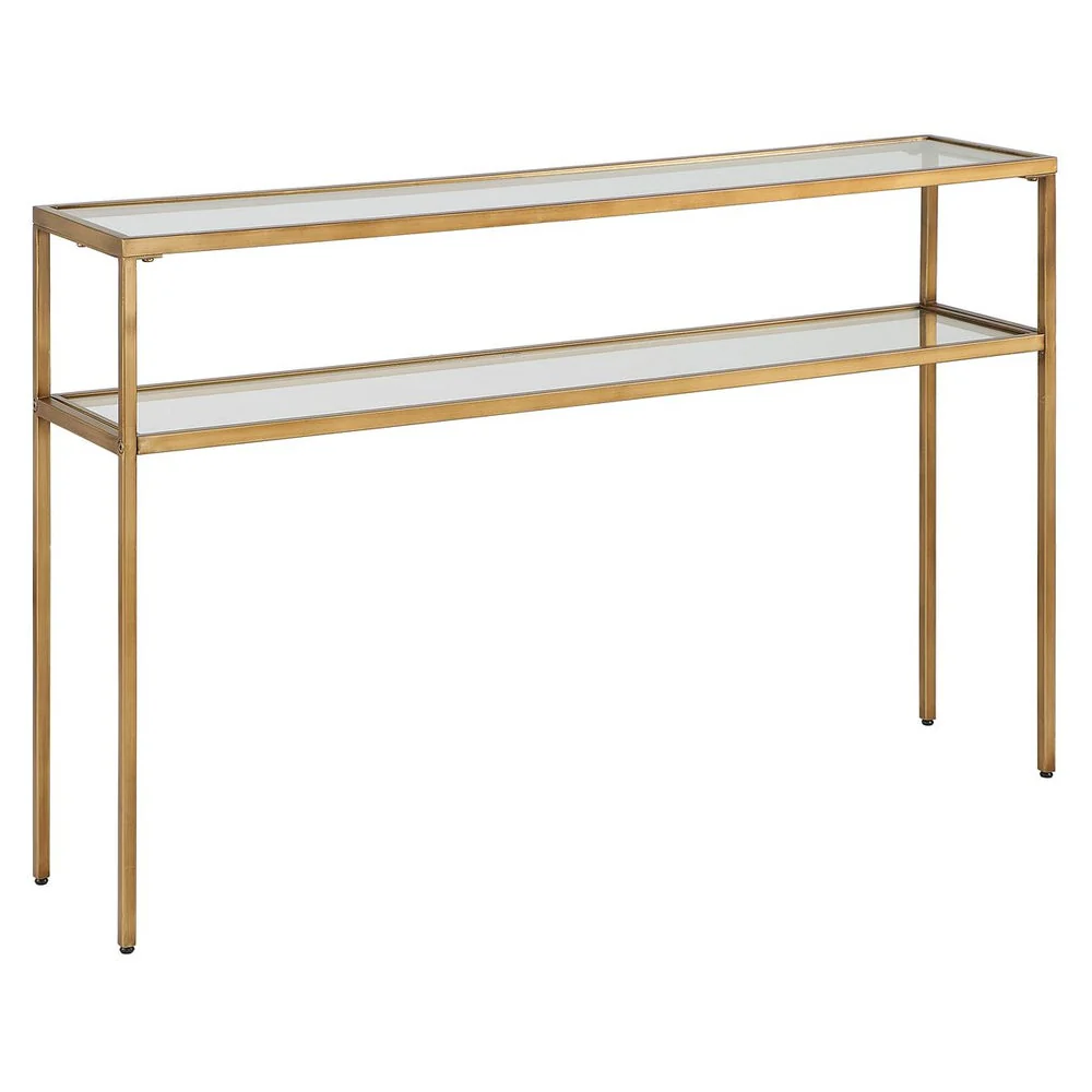 Casa Bella Living Warm Gold With Tempered Glass Console Table - Image 4