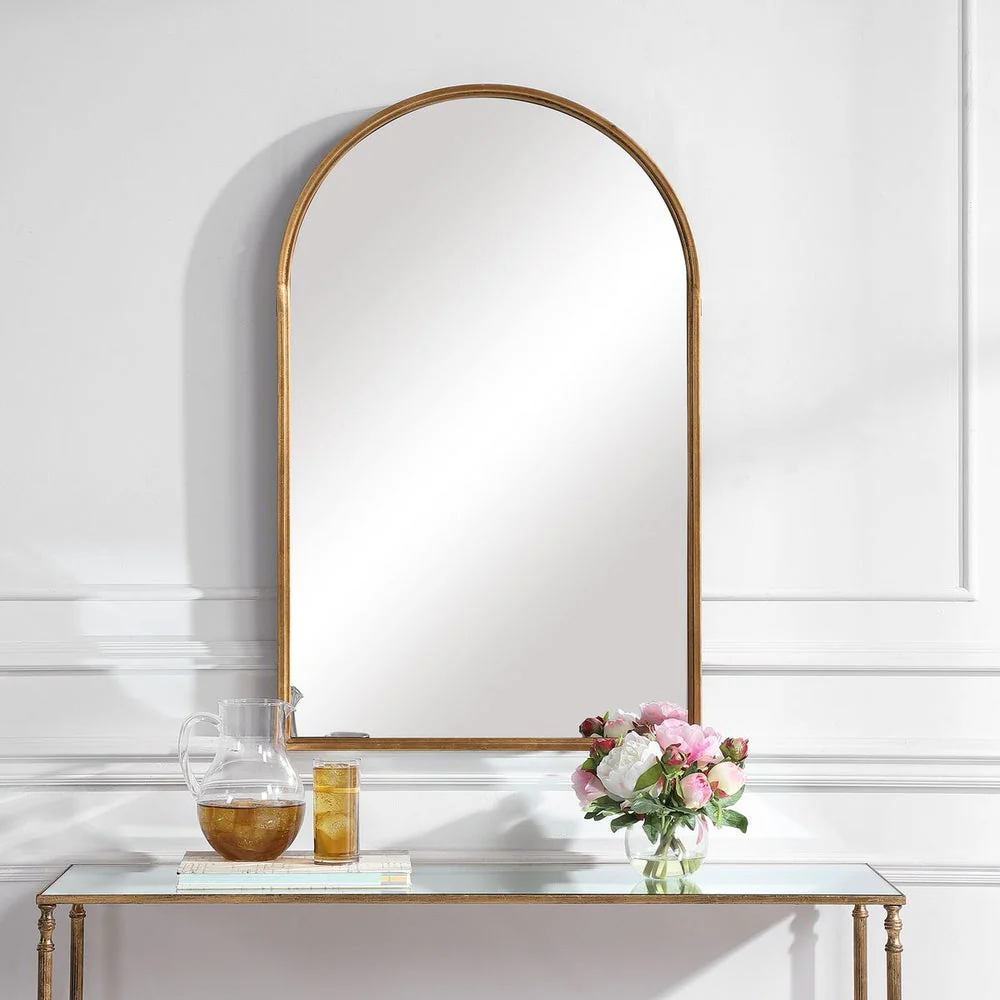 Casa Bella Living Antique Gold Leaf Arch Mirror - Image 2