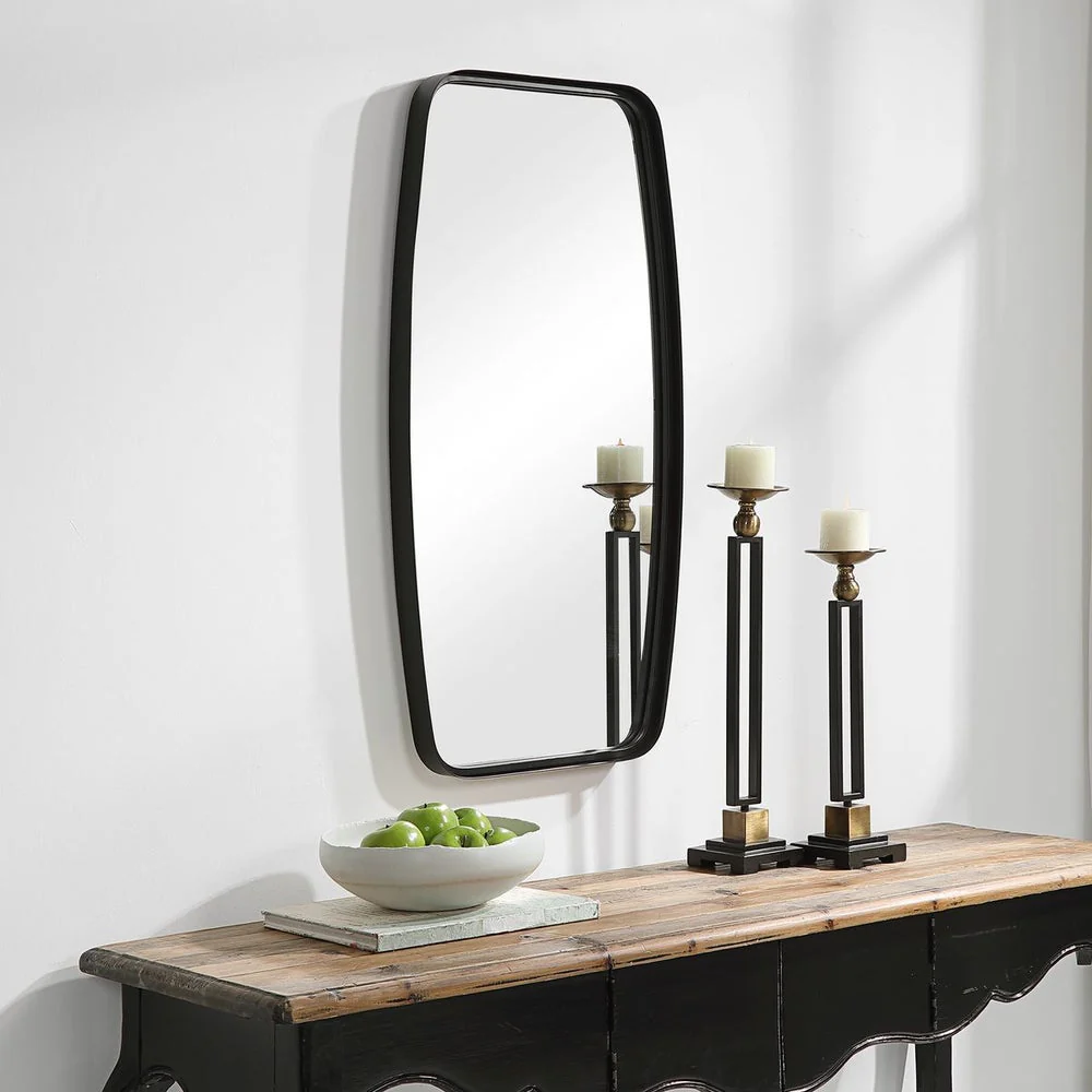 Casa Bella Living Unique Framed Matte Black Mirror - Image 2