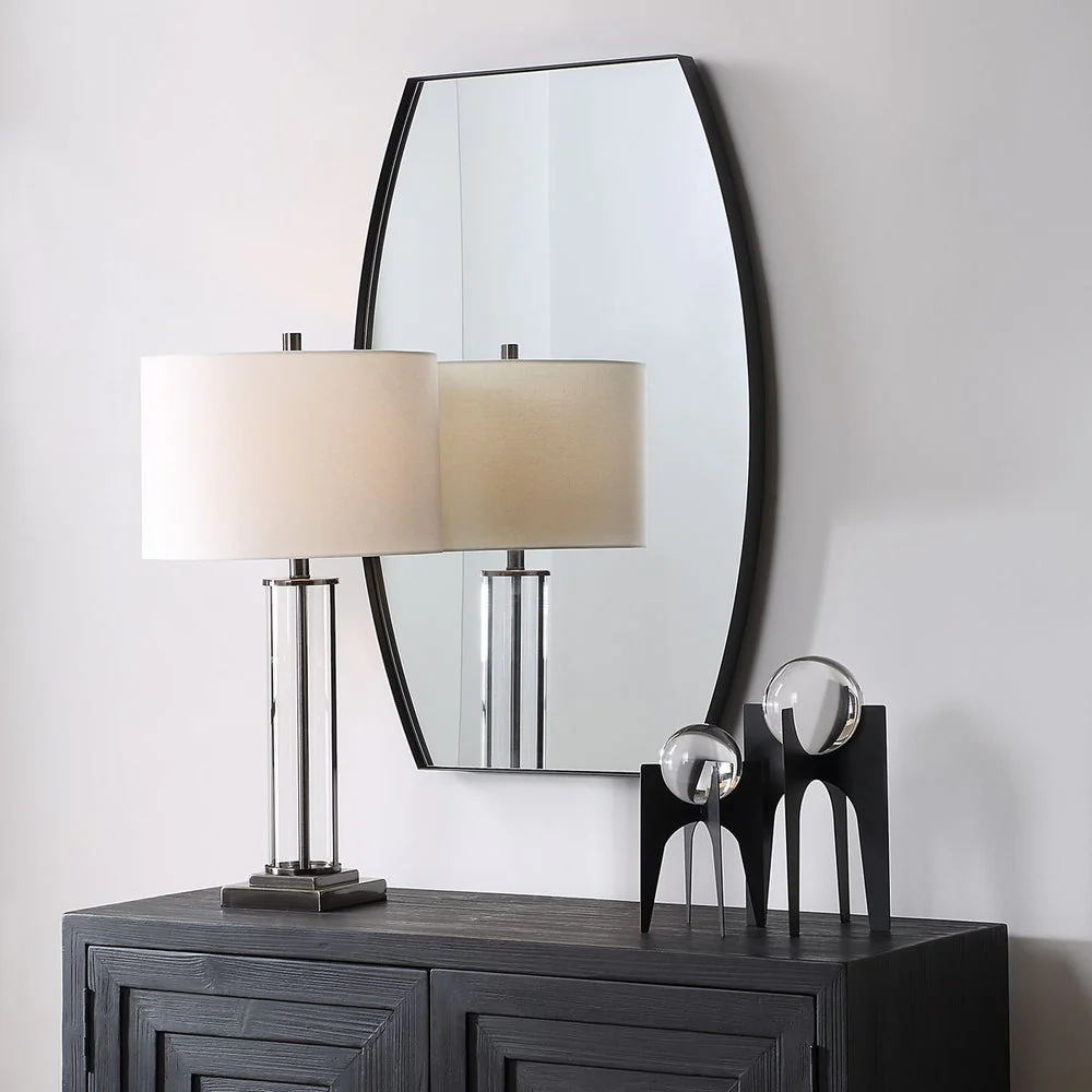 Casa Bella Living Morden Minimalist Matte Black Mirror - Image 2