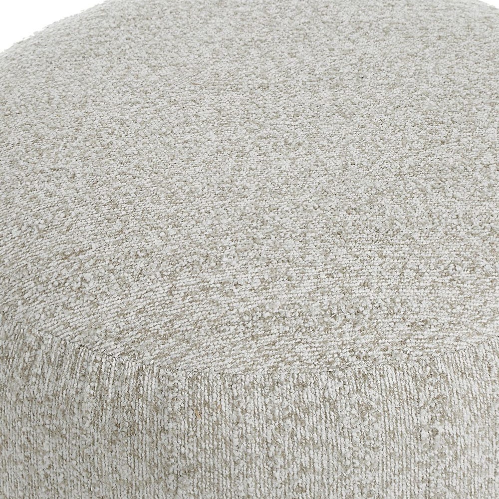 Casa Bella Living Off- White Cushioned Round Accent Stool - Image 3