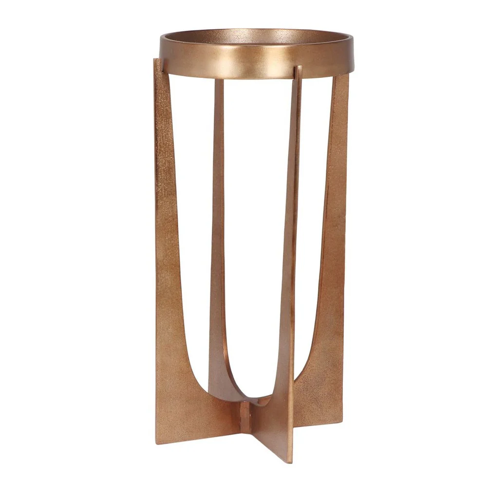 Casa Bella Living Old Brass Antique Accent Table - Image 2