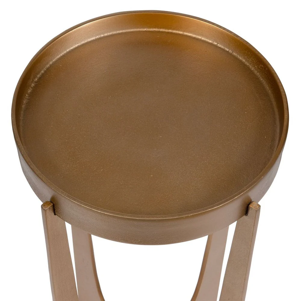Casa Bella Living Old Brass Antique Accent Table - Image 4