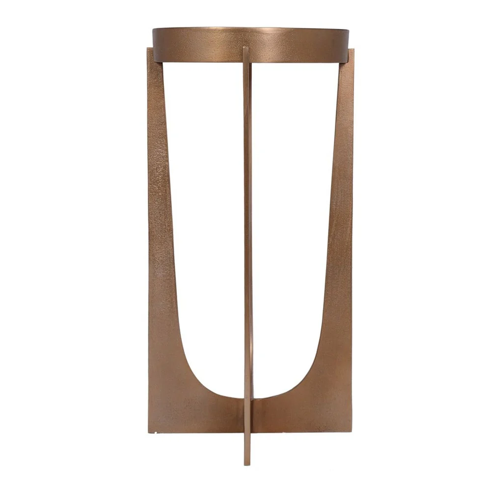 Casa Bella Living Old Brass Antique Accent Table - Image 7