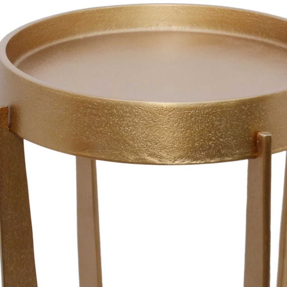 Casa Bella Living Old Brass Antique Accent Table - Image 8