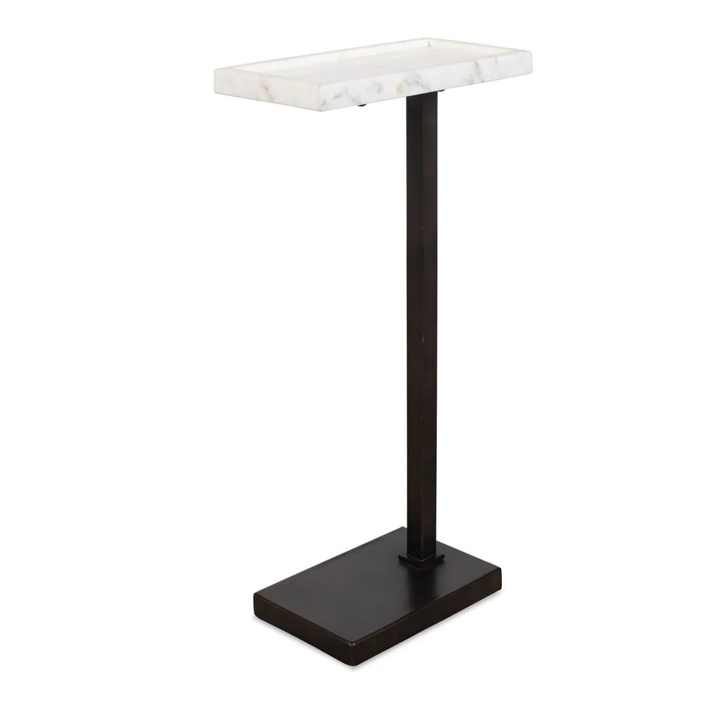 Casa Bella Living Rich Dark Bronze With White Marble Top Accent Table - Image 2