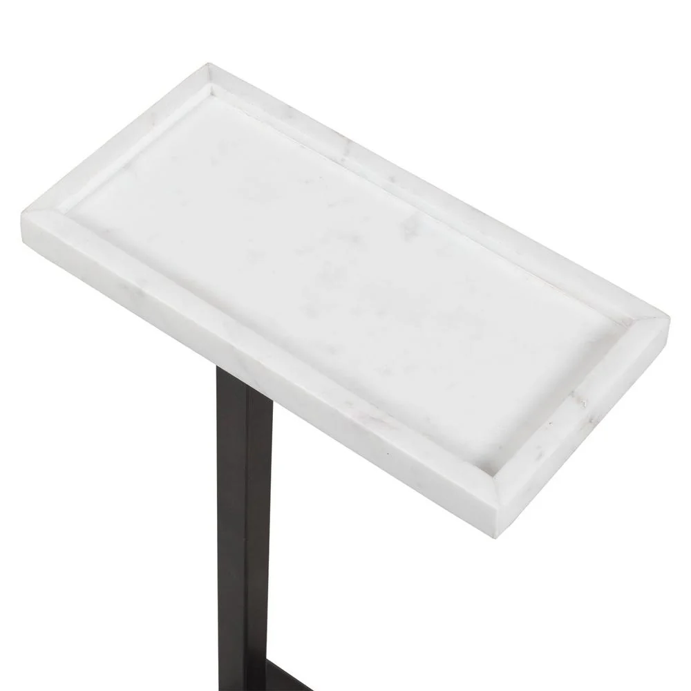 Casa Bella Living Rich Dark Bronze With White Marble Top Accent Table - Image 6