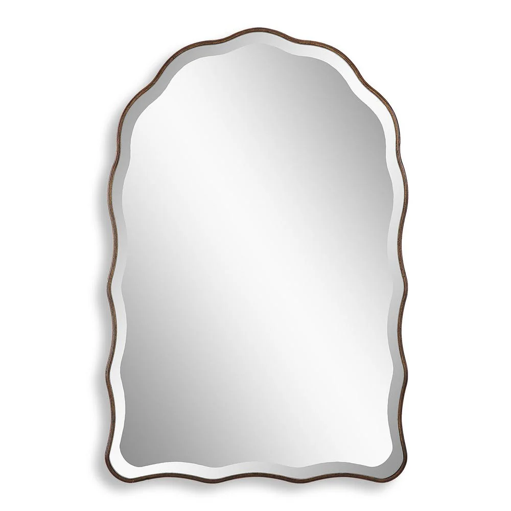 Casa Bella Living Antique Bronze Scalloped Edge Arch Mirror - Image 4