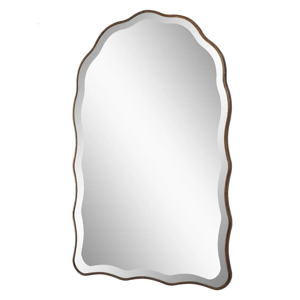 Casa Bella Living Antique Bronze Scalloped Edge Arch Mirror - Image 5