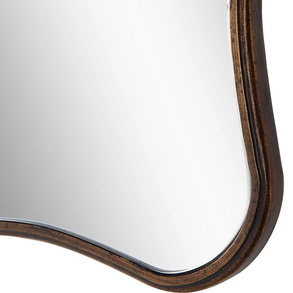 Casa Bella Living Antique Bronze Scalloped Edge Arch Mirror - Image 6