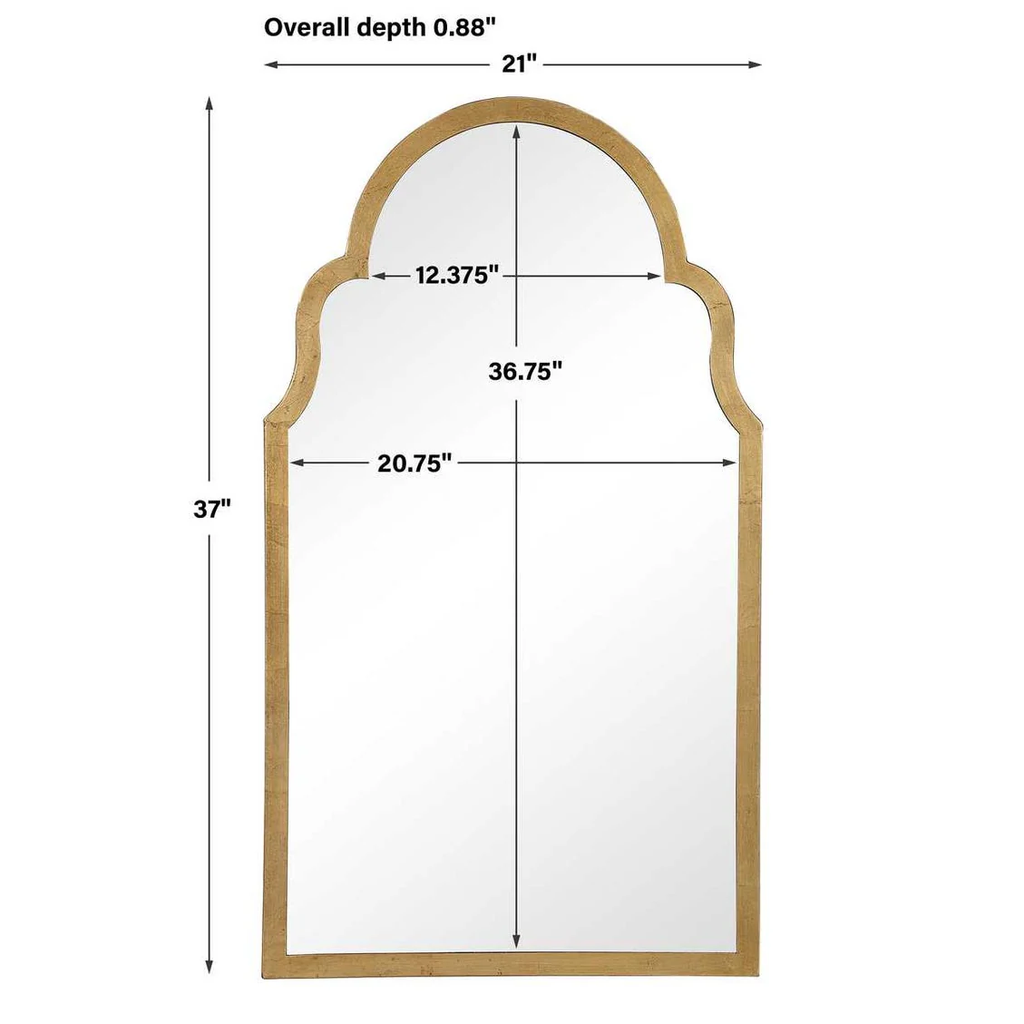 Casa Bella Living Beautiful Arched Top Finished With Gold Leaf Mirror - Image 8