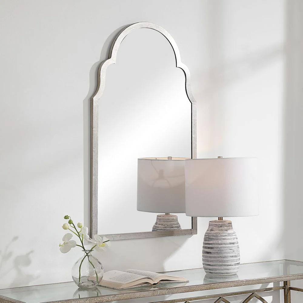 Casa Bella Living Beautiful Arched Top Silver Leaf Mirror - Image 2