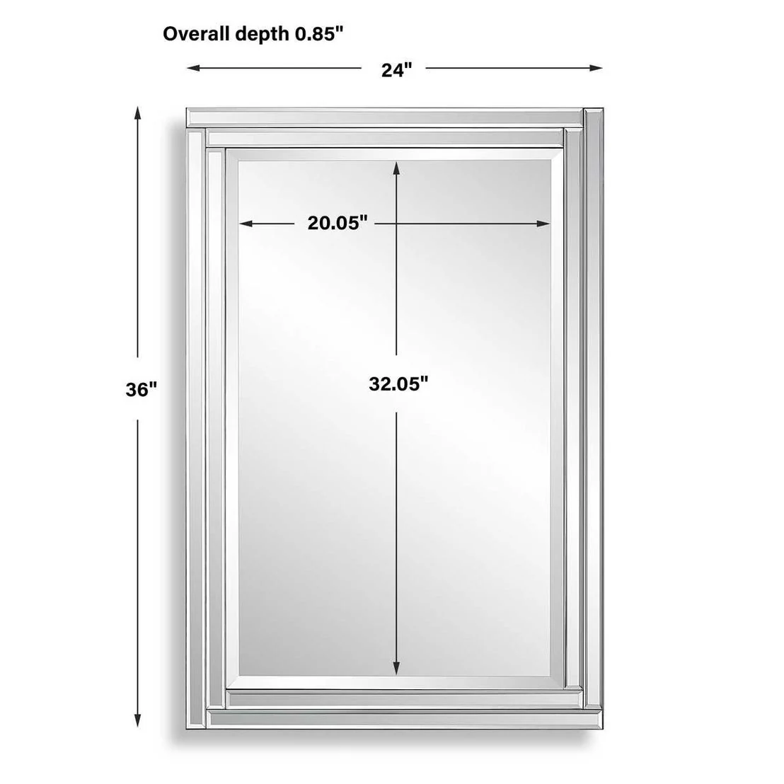 Casa Bella Living Beveled Rows Paneled Mirror - Image 7